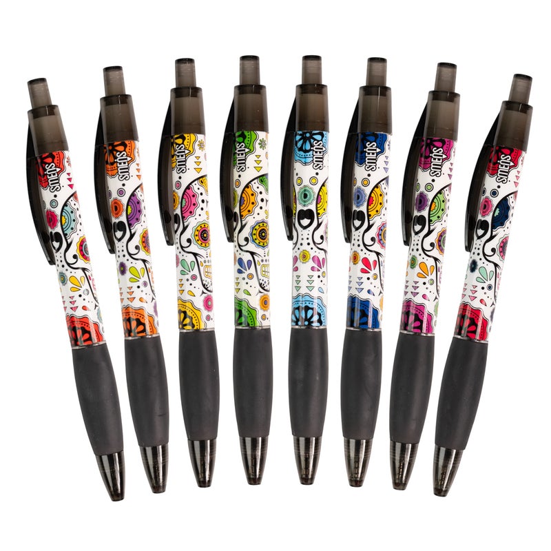 Scentco Sugar Skull Smens - Patented Gourmet Scented Pens, Black Ink, Medium Point - 8 Count - Image 5